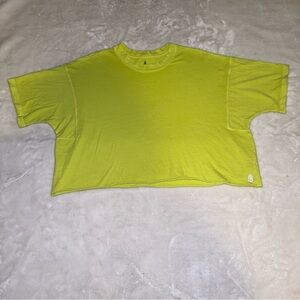 FP Movement by Free People Neon Lime Short Sleeve Cropped Tee Size Small